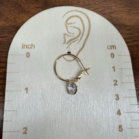 Earrings Golden Huggie Hoop / Crystal Charms Fashion Drop Dangle Earrings Royal - Picture 4 of 6